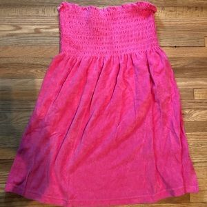 Bright Pink Terry Tube Top Style Swim Dress XL EUC